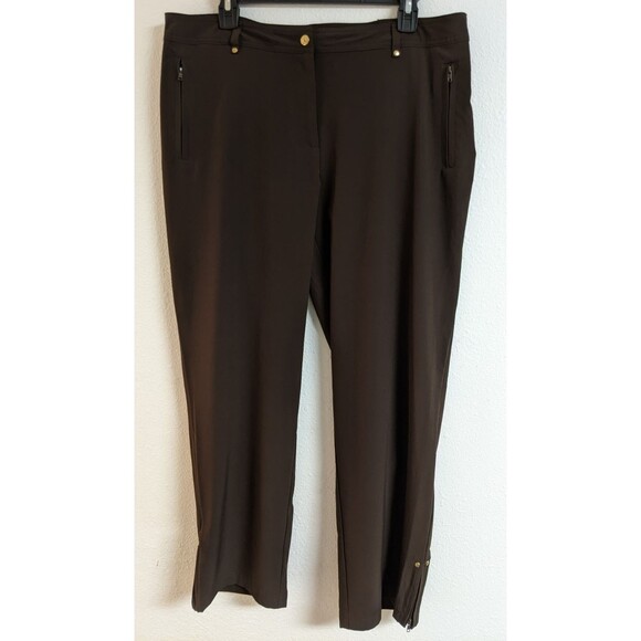 Chico's Pants - Women's CHICO'S ZENERGY Brown Poly/Spandex Athletic Casual Pants 2 Short 10/12